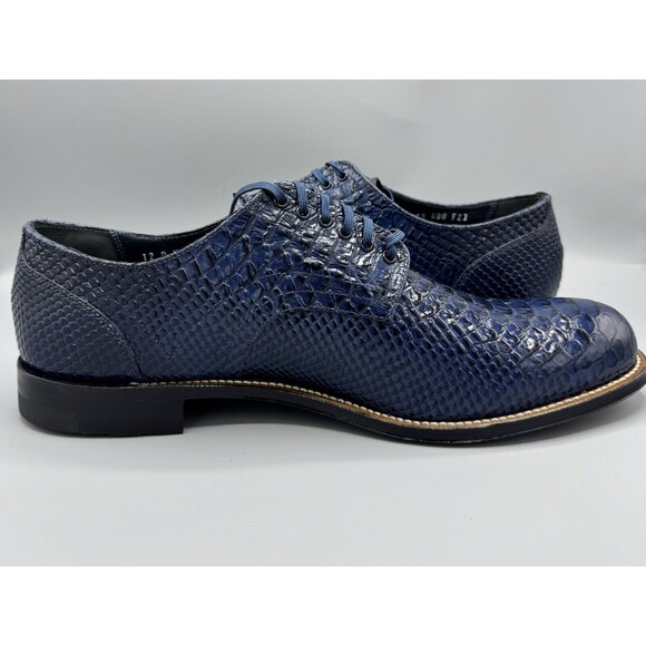 Stacy Adams Men\'s Madison Oxford Anaconda Print Shoes, Blue, Size 12 D main image 4